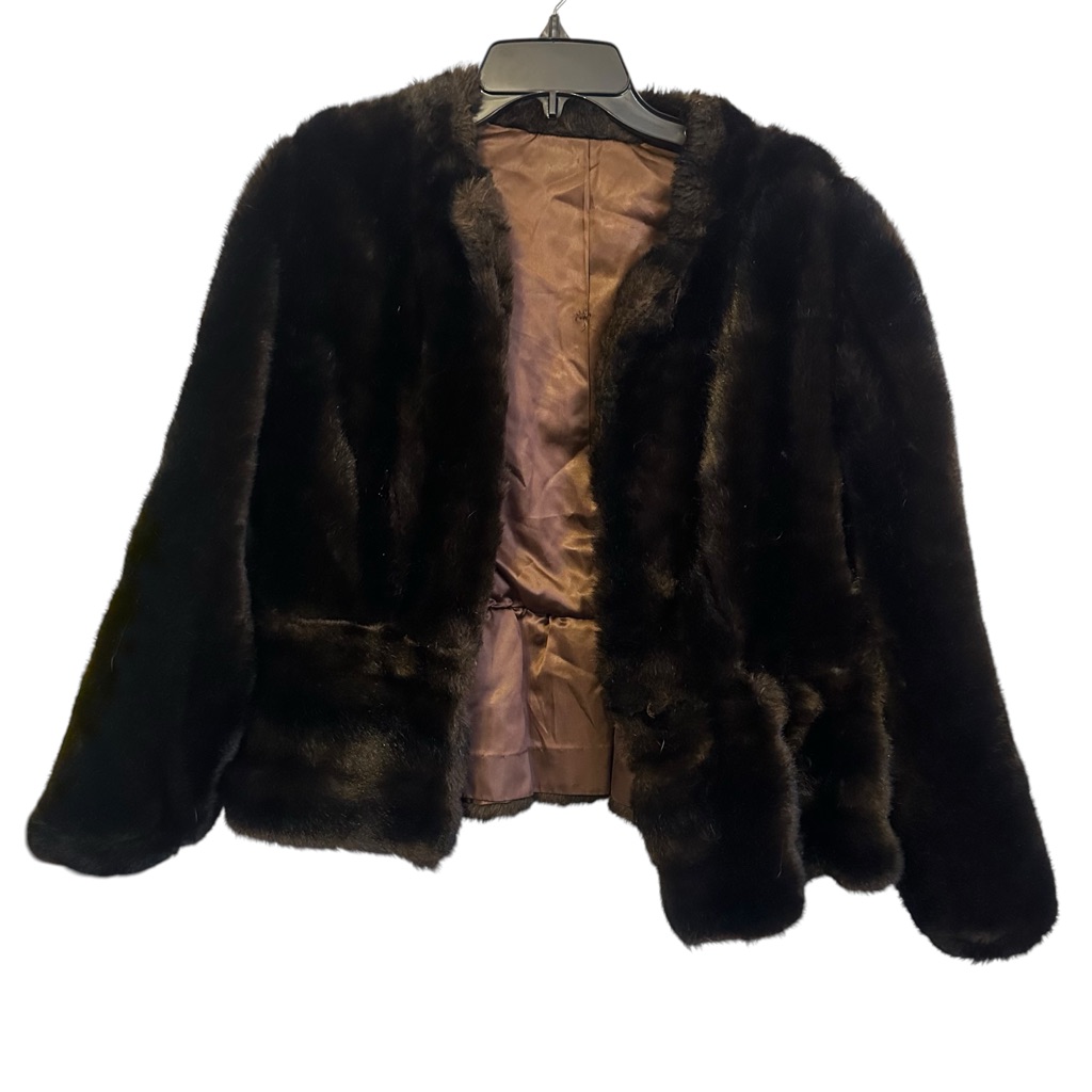 Vintage Brown Fur Cropped Coat Jacket